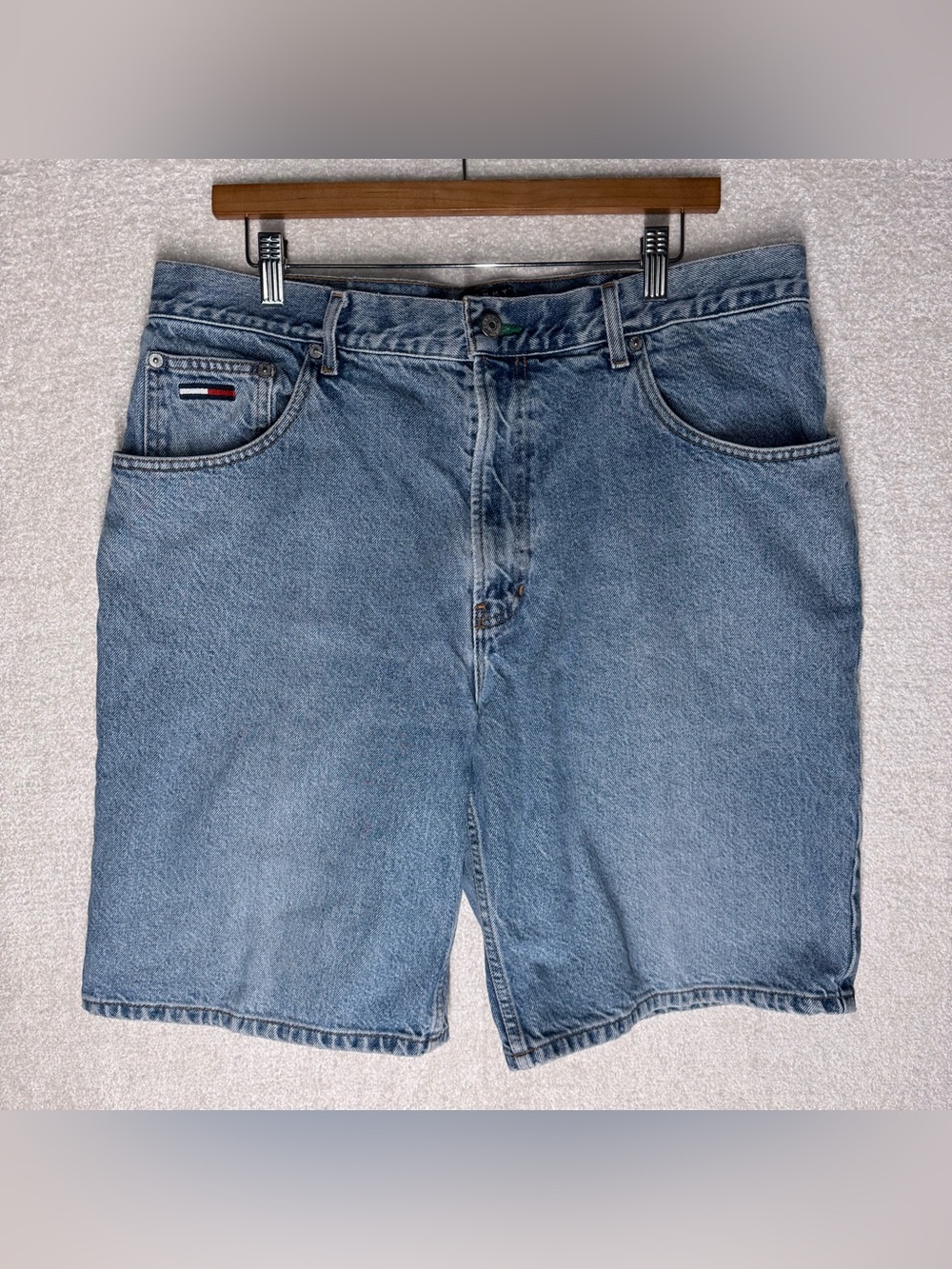 Vintage 1998 Tommy Hilfiger Jeans Baggy Denim Shorts Size 38